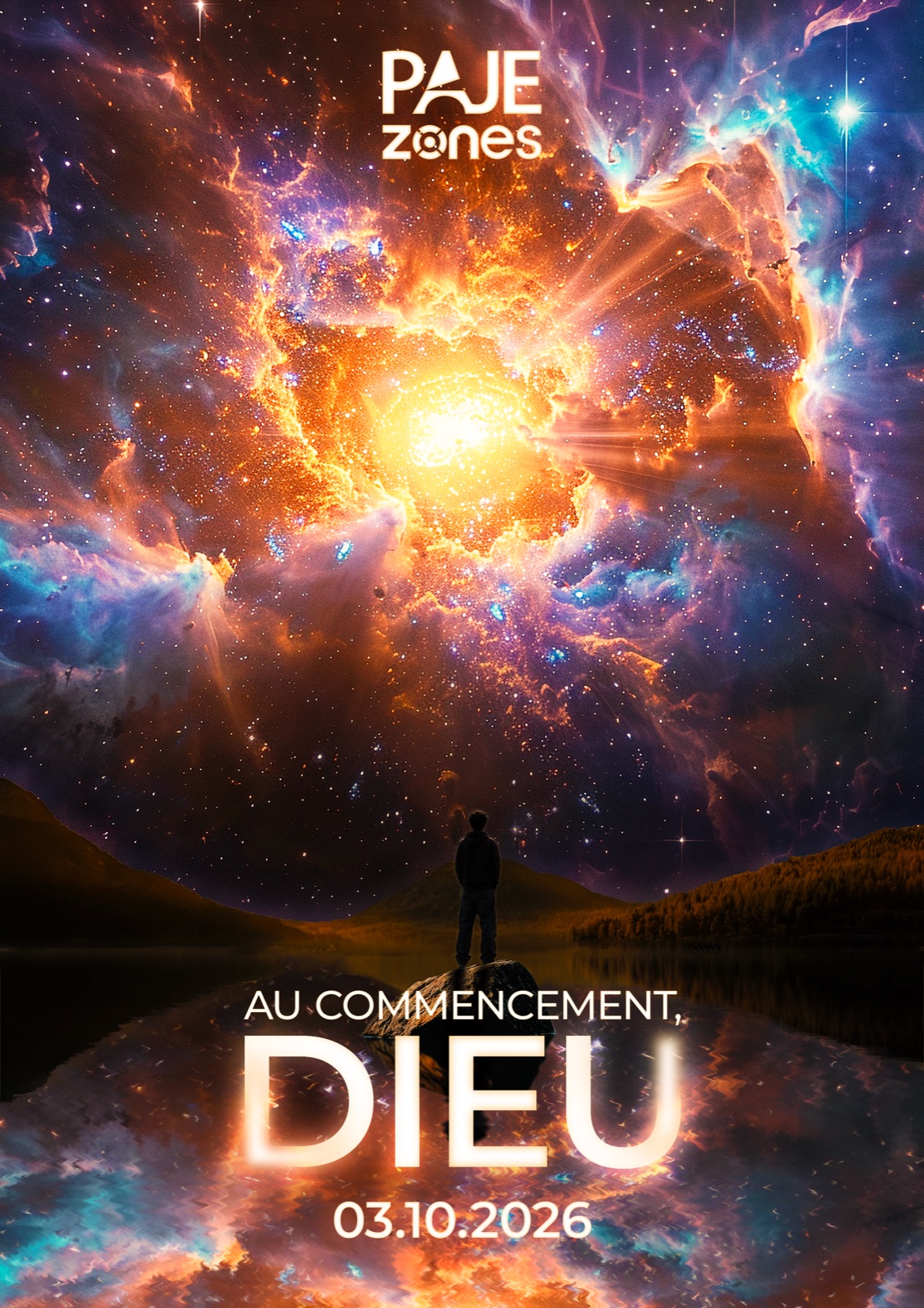 Affiche PAJE Zones « Au commencement, Dieu », le 3 octobre 2026.