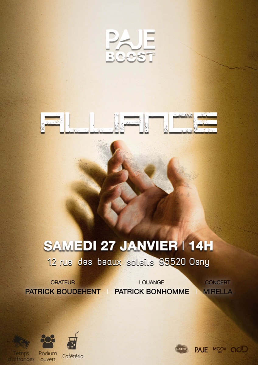 Affiche PAJE Boost « Alliance », 27 janvier 2024, à Osny.
