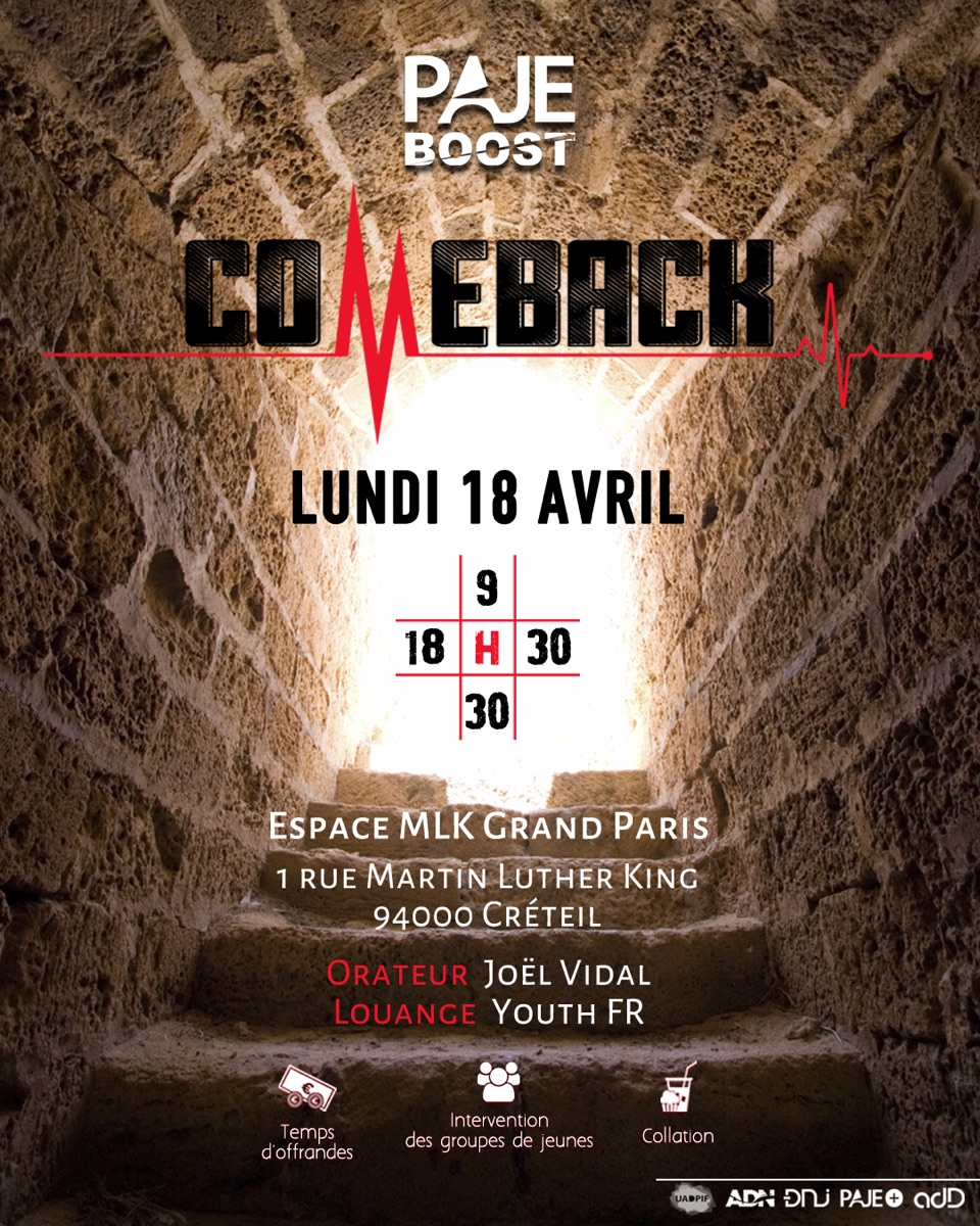 Affiche PAJE Boost « Comeback », 18 avril 2022, à Créteil.