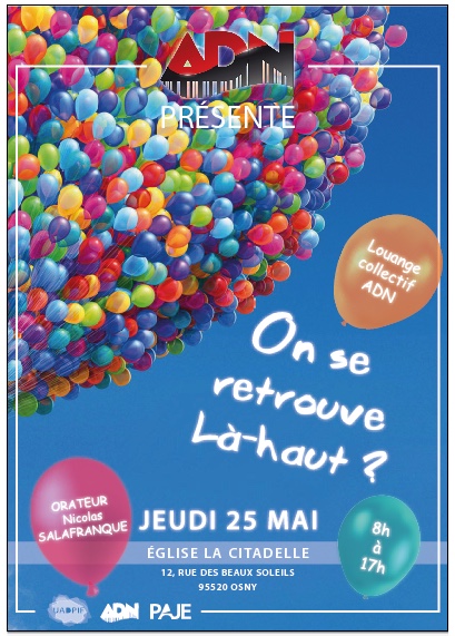 Affiche ADN « On se retrouve là-haut ? », le 25 mai, à Osny.