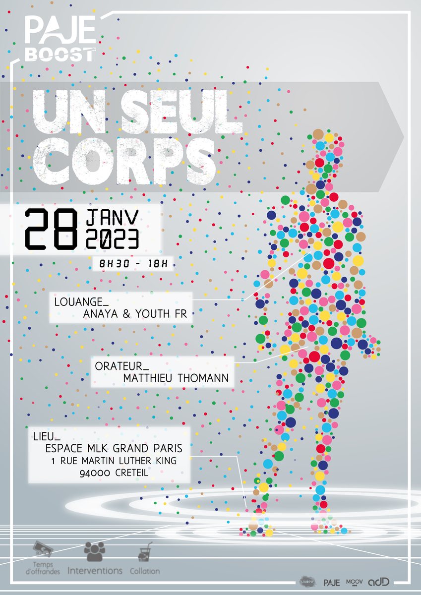 Affiche PAJE Boost « Un seul corps », 28 janvier 2023, à Créteil.